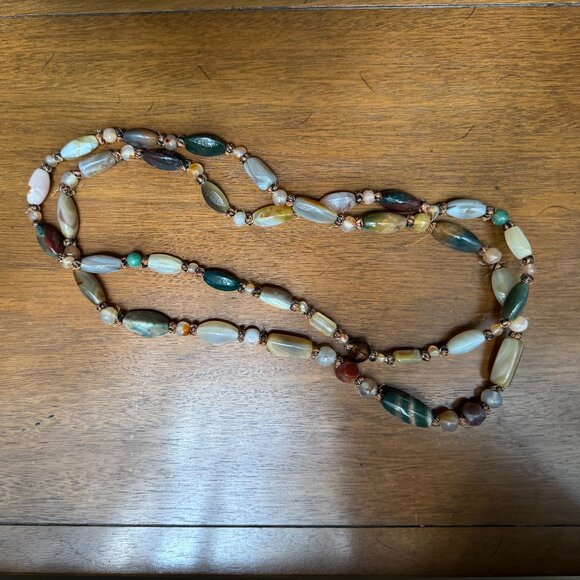 Vintage Holistic Semi Precious Stones Blood Jade, Carnelian, Agate Necklace. - Picture 2 of 5